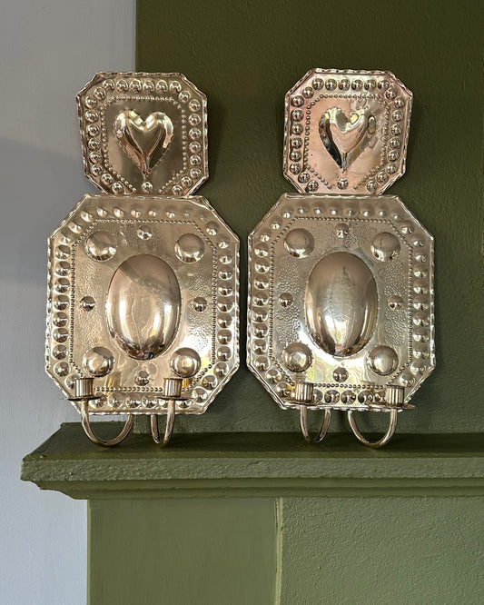 Pair of Large Brass Wall Sconce