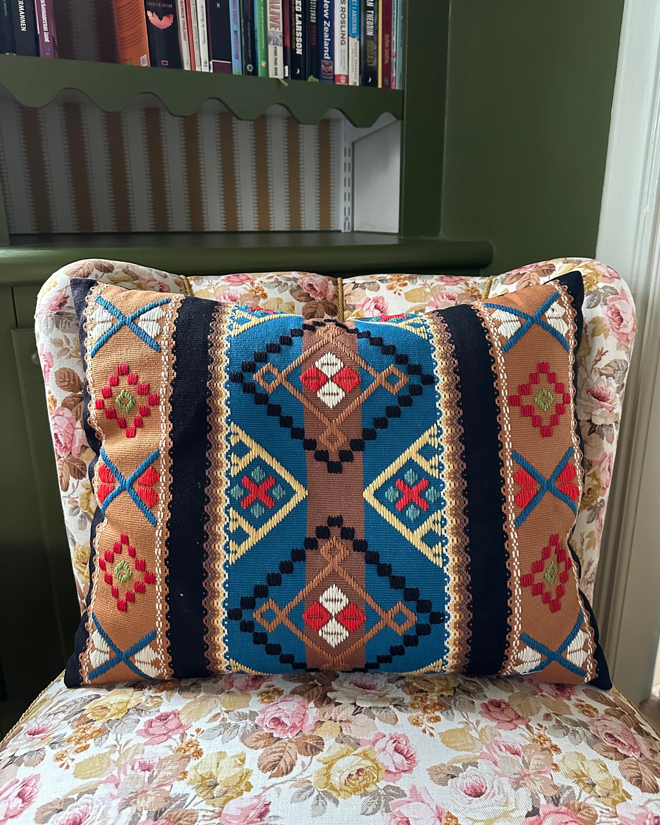 Hand-Embroidered Cushion