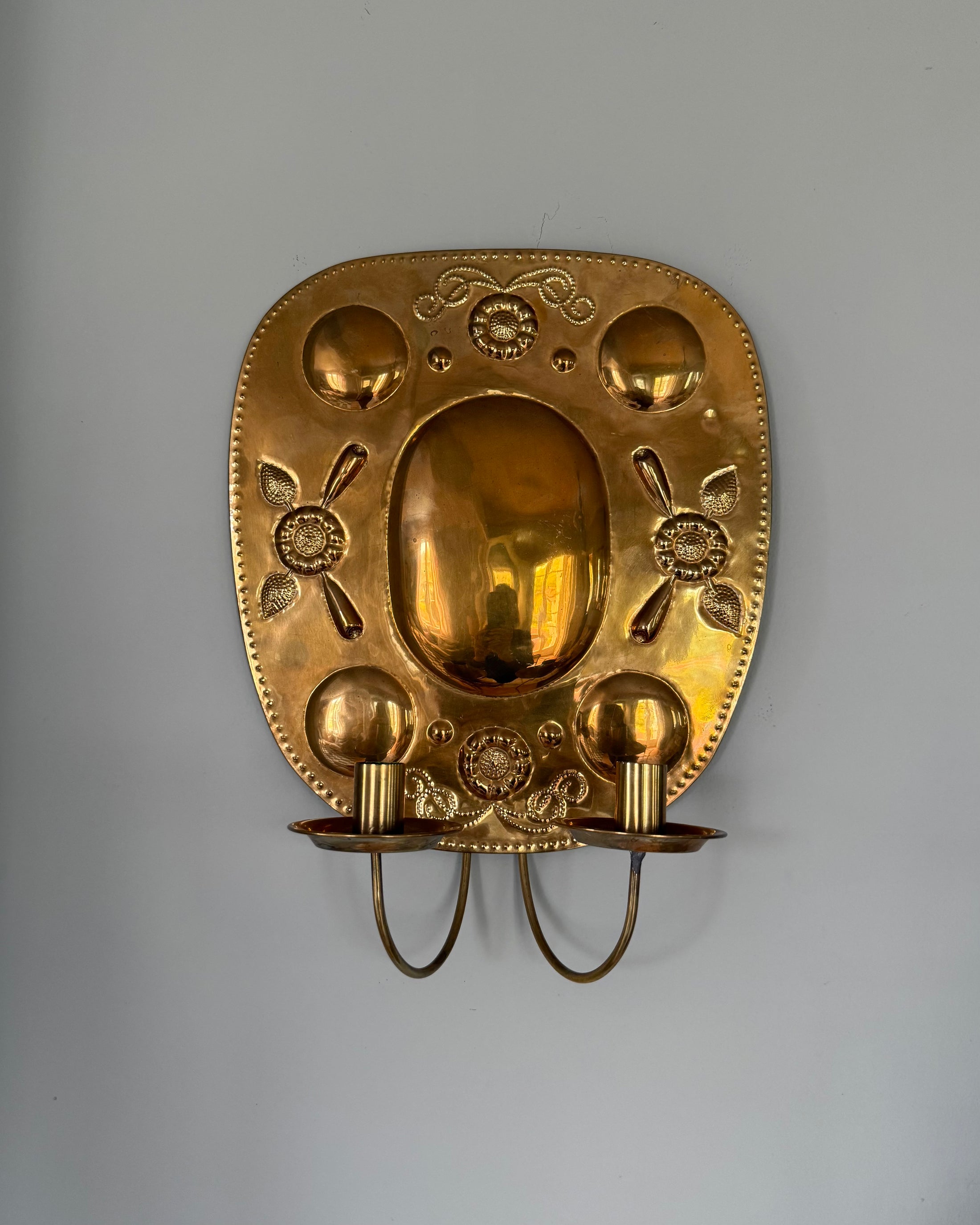 Pair of Large Brass Wall Sconces
