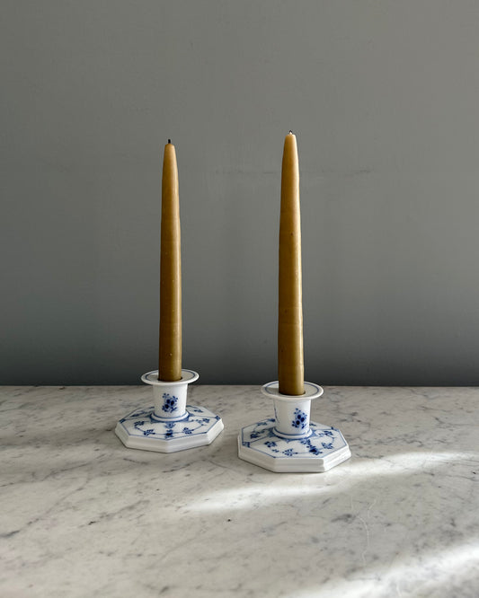 Pair of Candle Holders "Musselmalet" from Royal Copenhagen