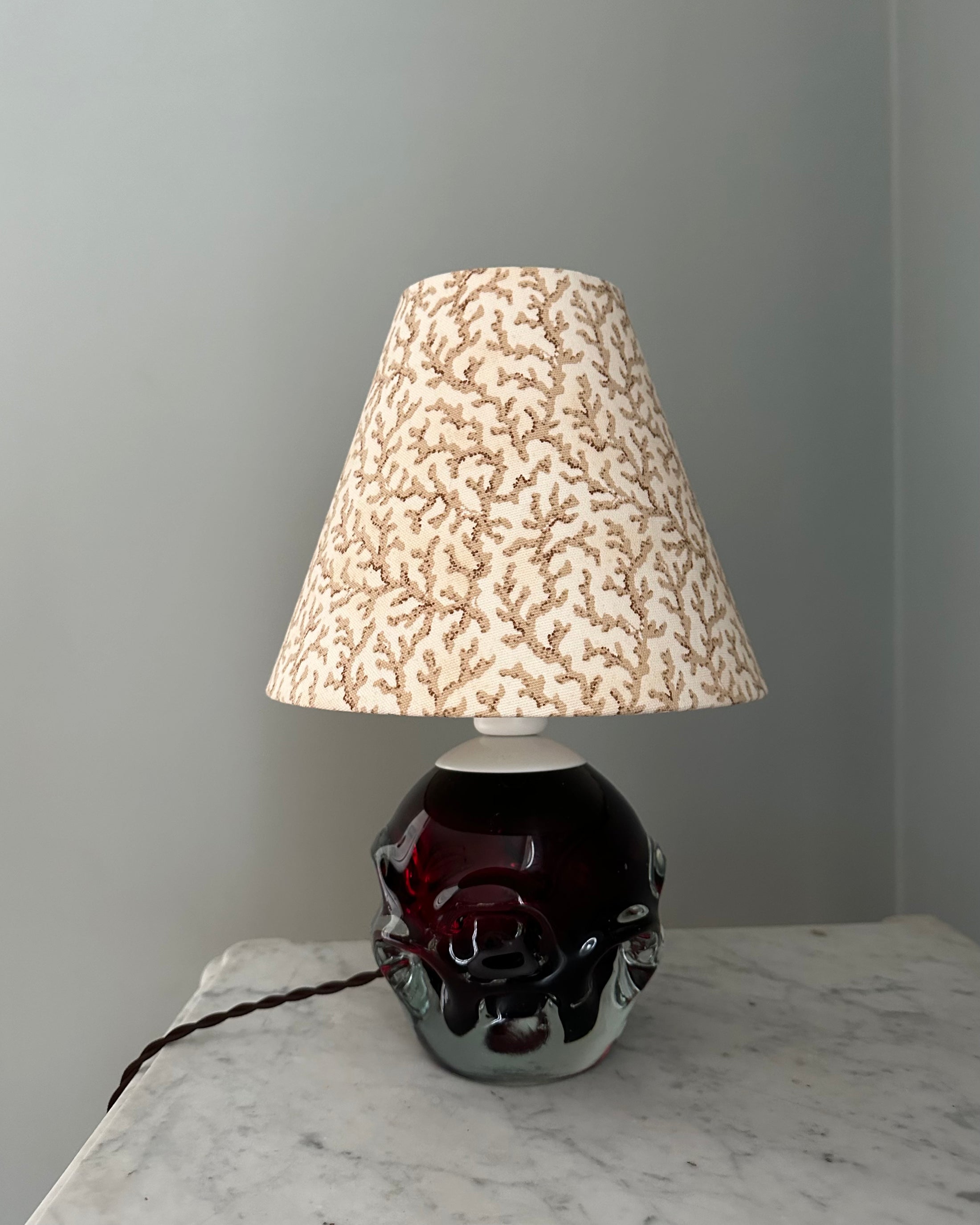 Vintage Table Lamp with Handmade Shade