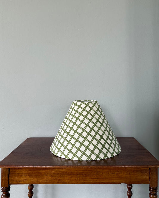Handmade Lampshade - Green & White