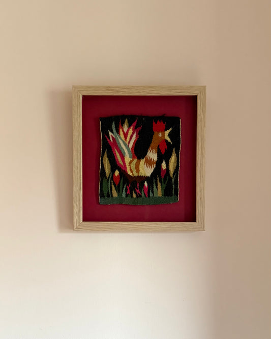 Framed Vintage Tapestry - The Rooster