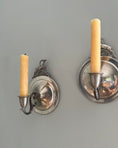 Load image into Gallery viewer, Pair of Pewter Wall Sconces
