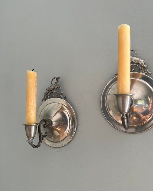 Pair of Pewter Wall Sconces