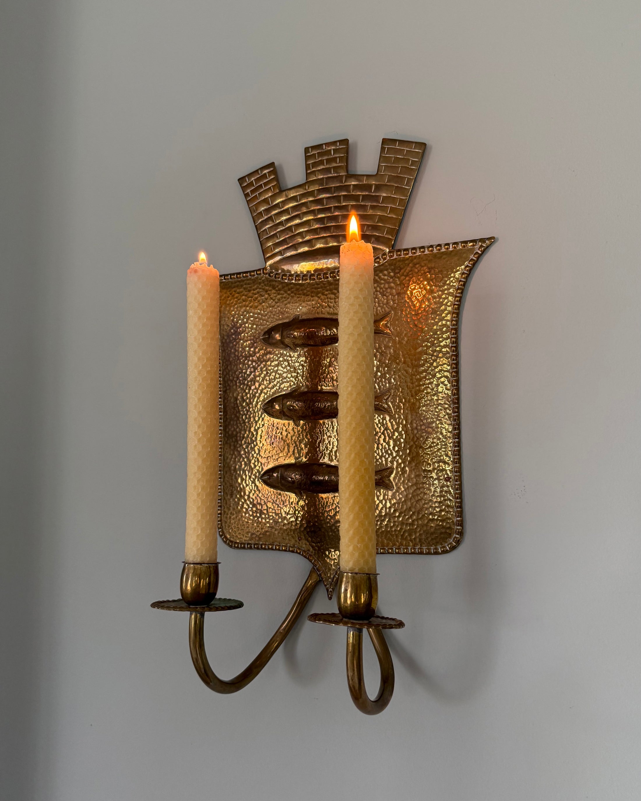 Pair of Brass Wall Sconces