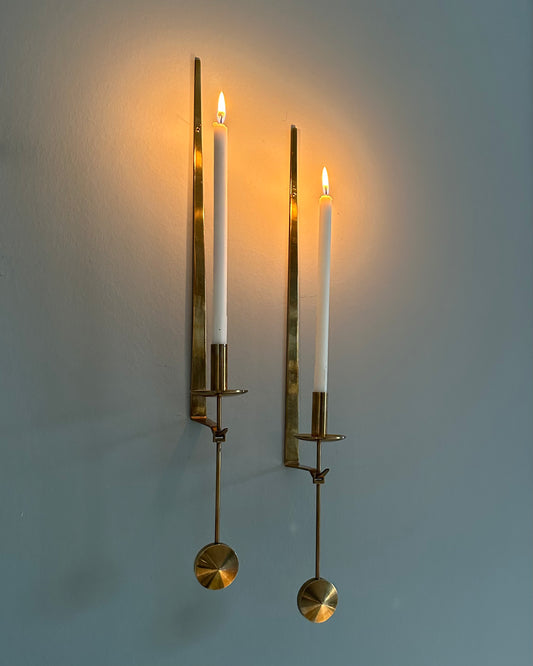 Pierre Forsell Brass Wall Candle Holders for Skultuna