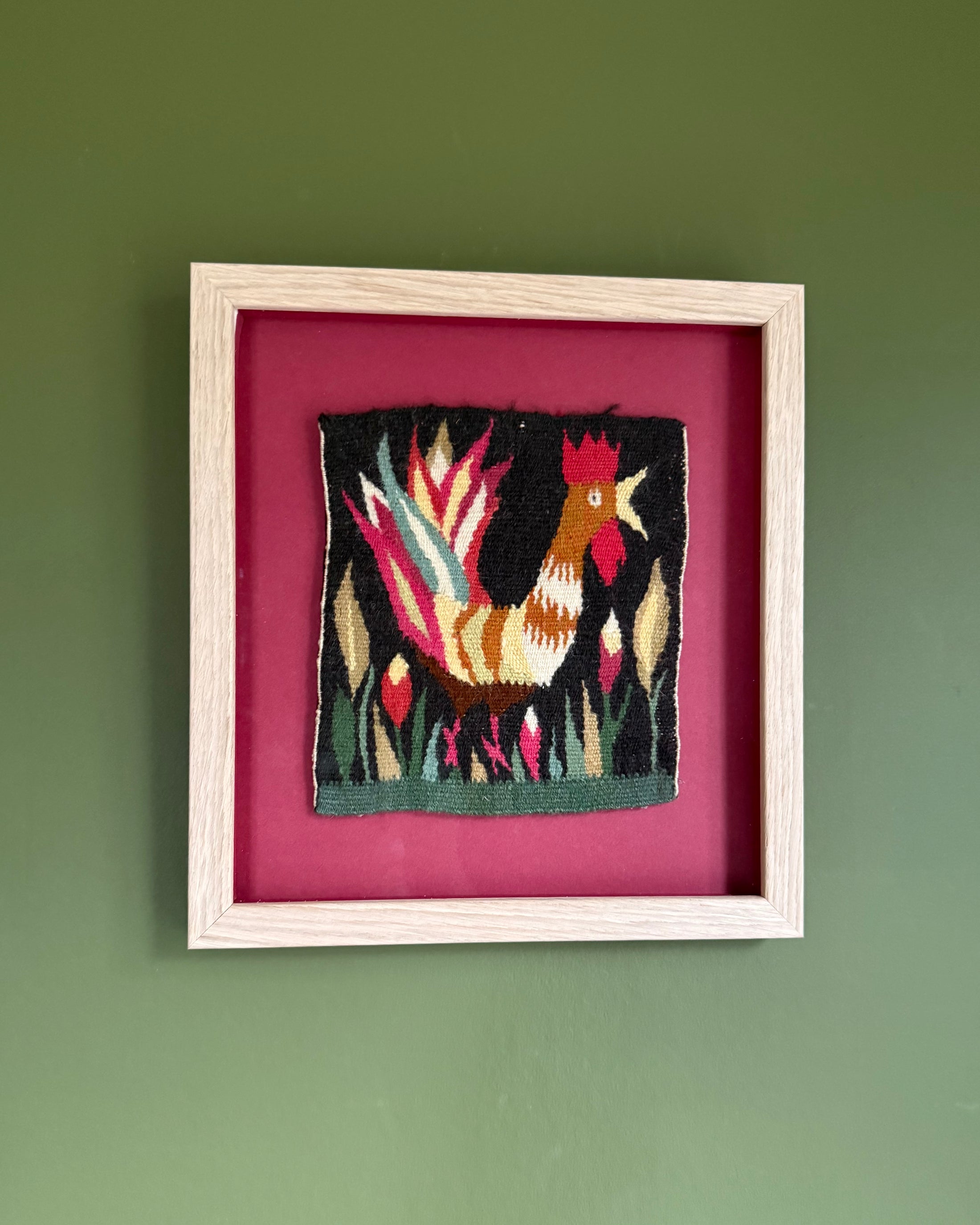Framed Vintage Tapestry - The Rooster