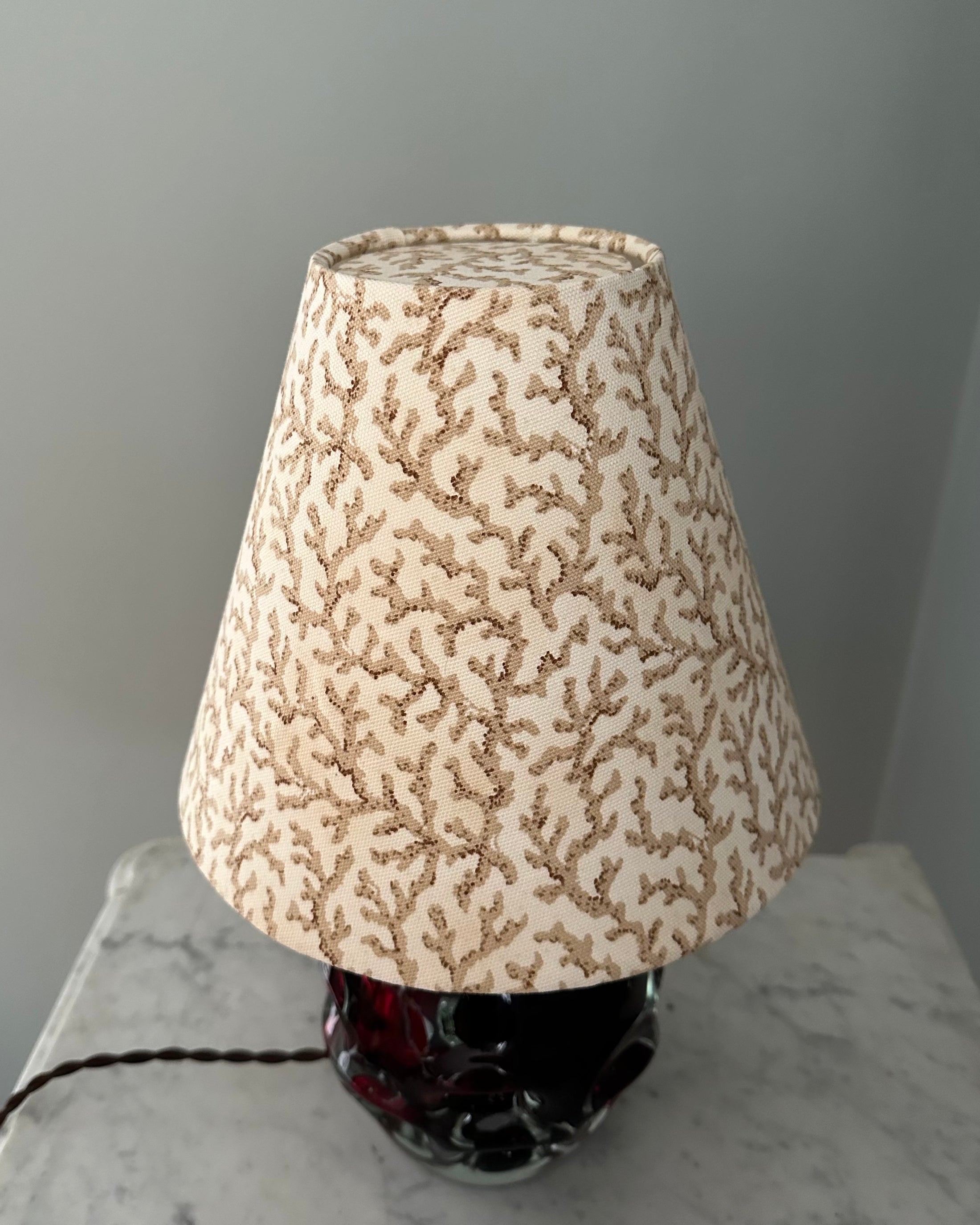 Vintage Table Lamp with Handmade Shade