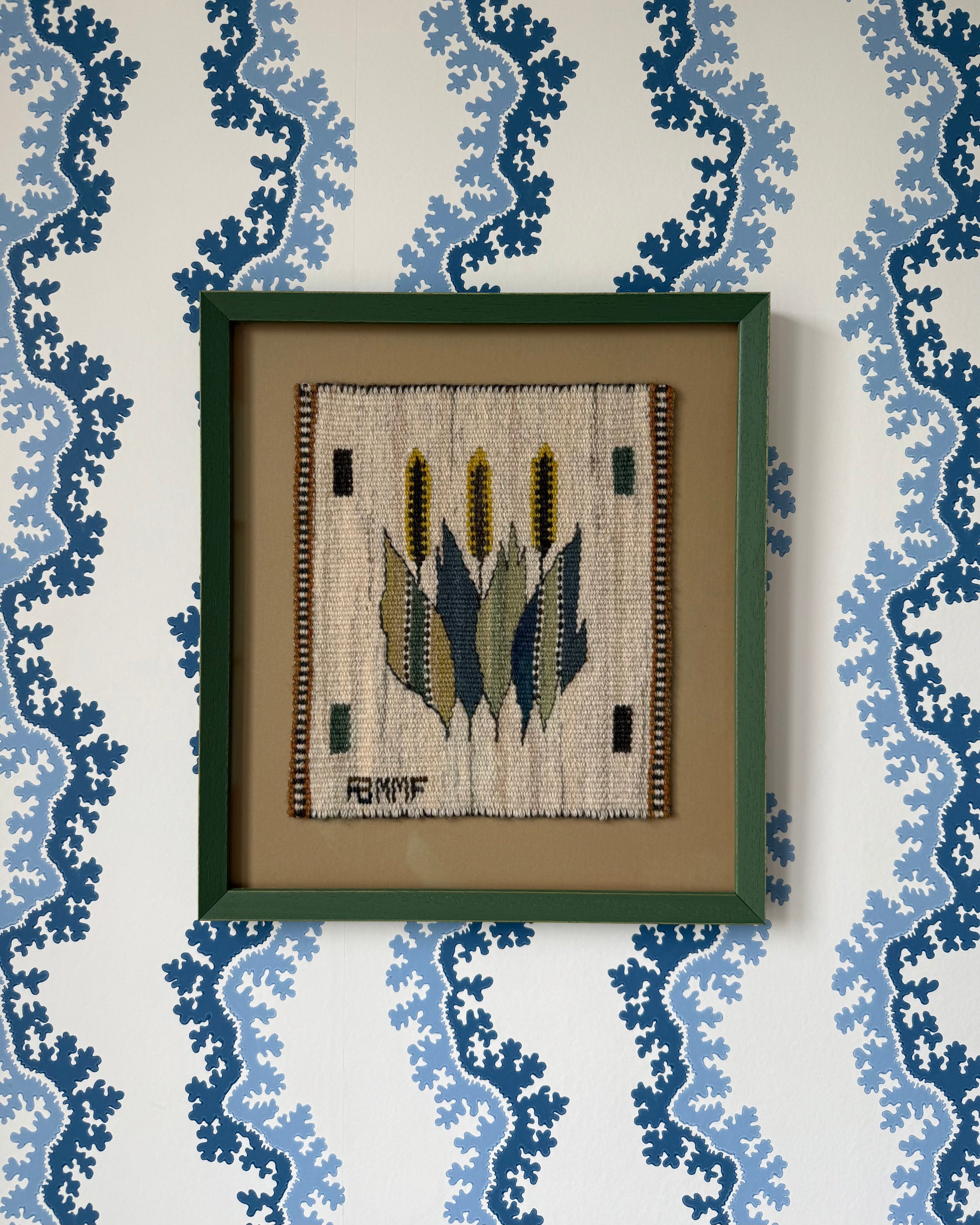 Framed Vintage Tapestry - Blomlapp by Märta Måås-Fjetterström
