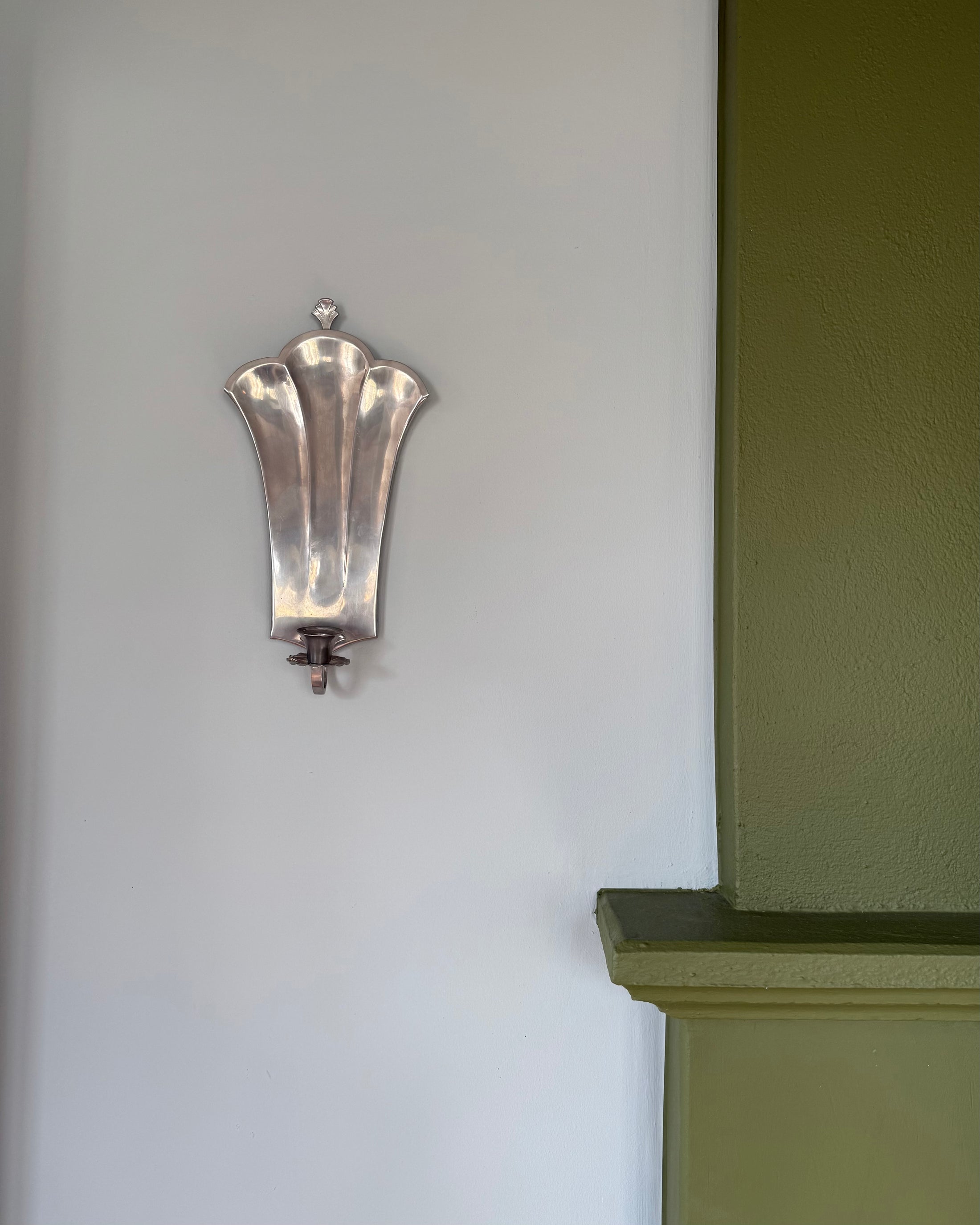 Pair of Art Deco Pewter Wall Sconces