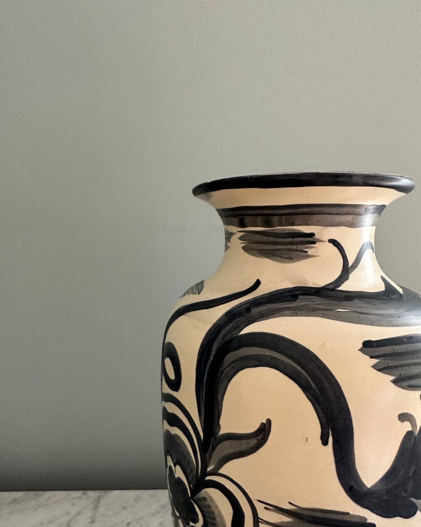 Hand Painted Ceramic Vase - Gefle Sweden