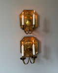 Load image into Gallery viewer, Pair of Double Armed Brass Wall Sconces
