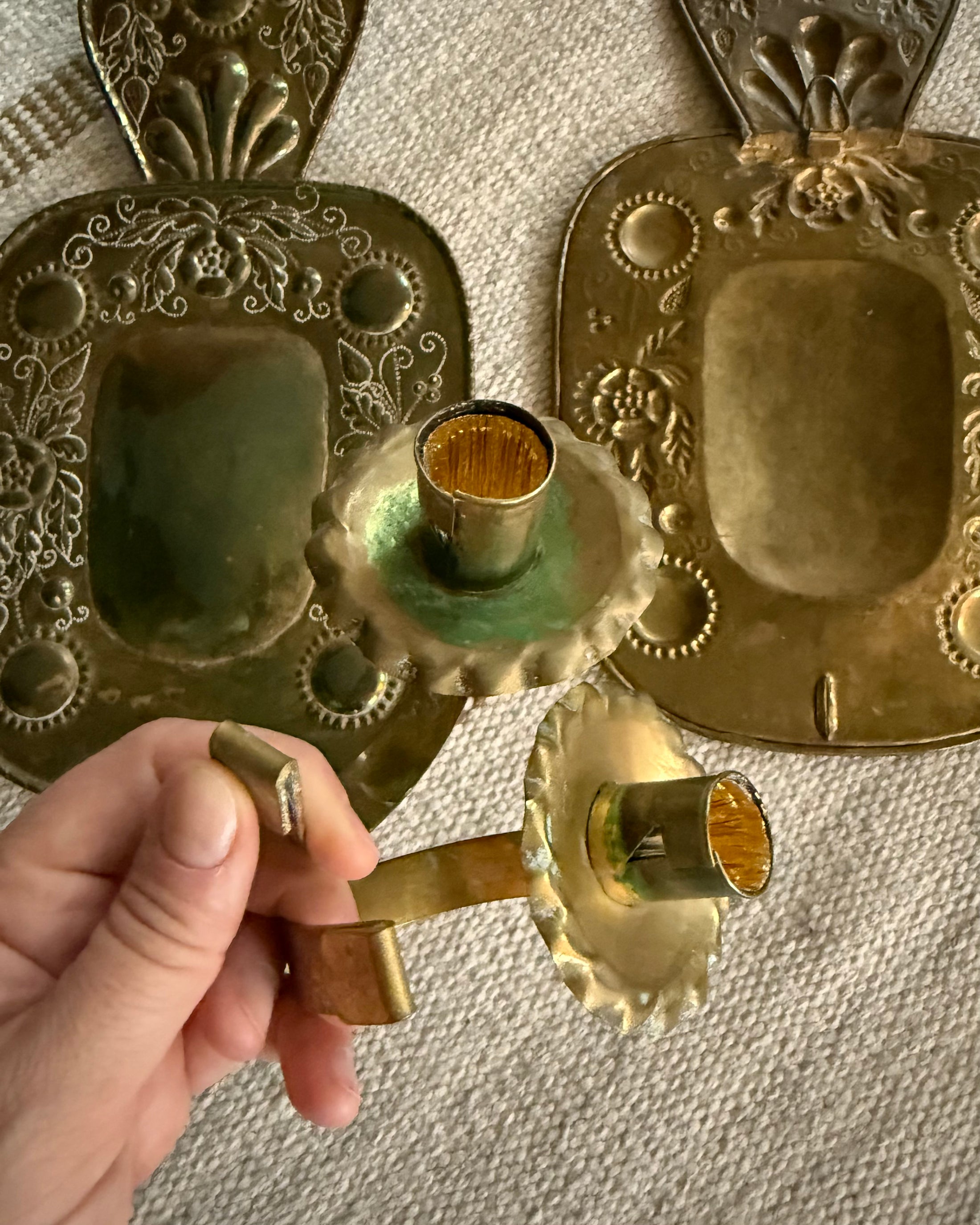Pair of Brass Wall Sconces