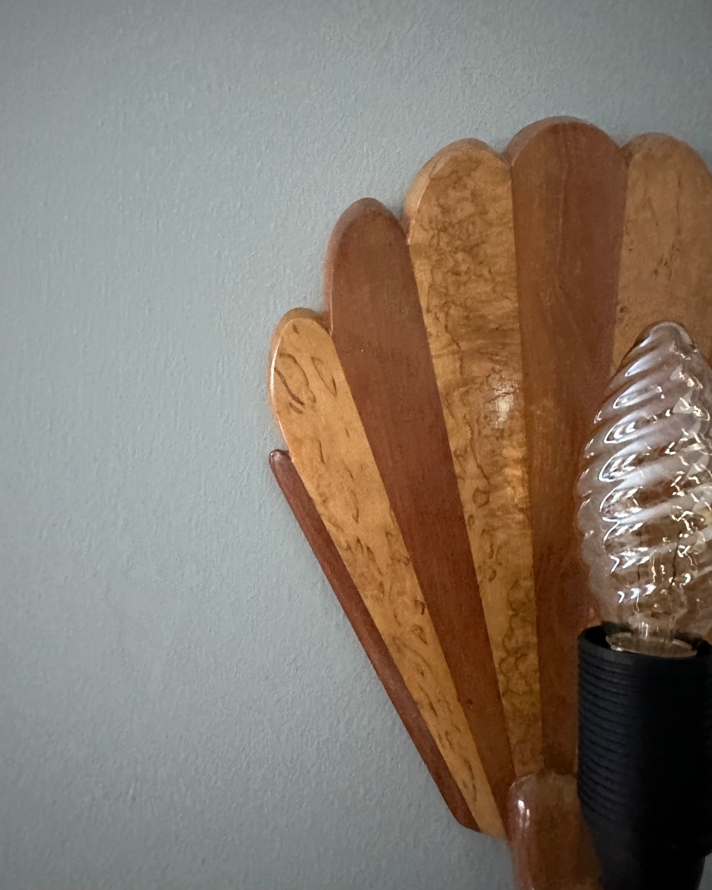 Mid-Century Wooden Wall Sconces