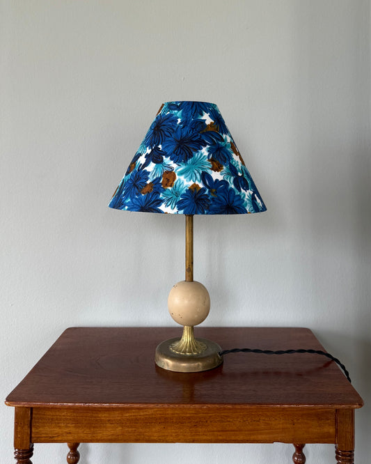 Handmade Lampshade - Blue and Brown Bloom