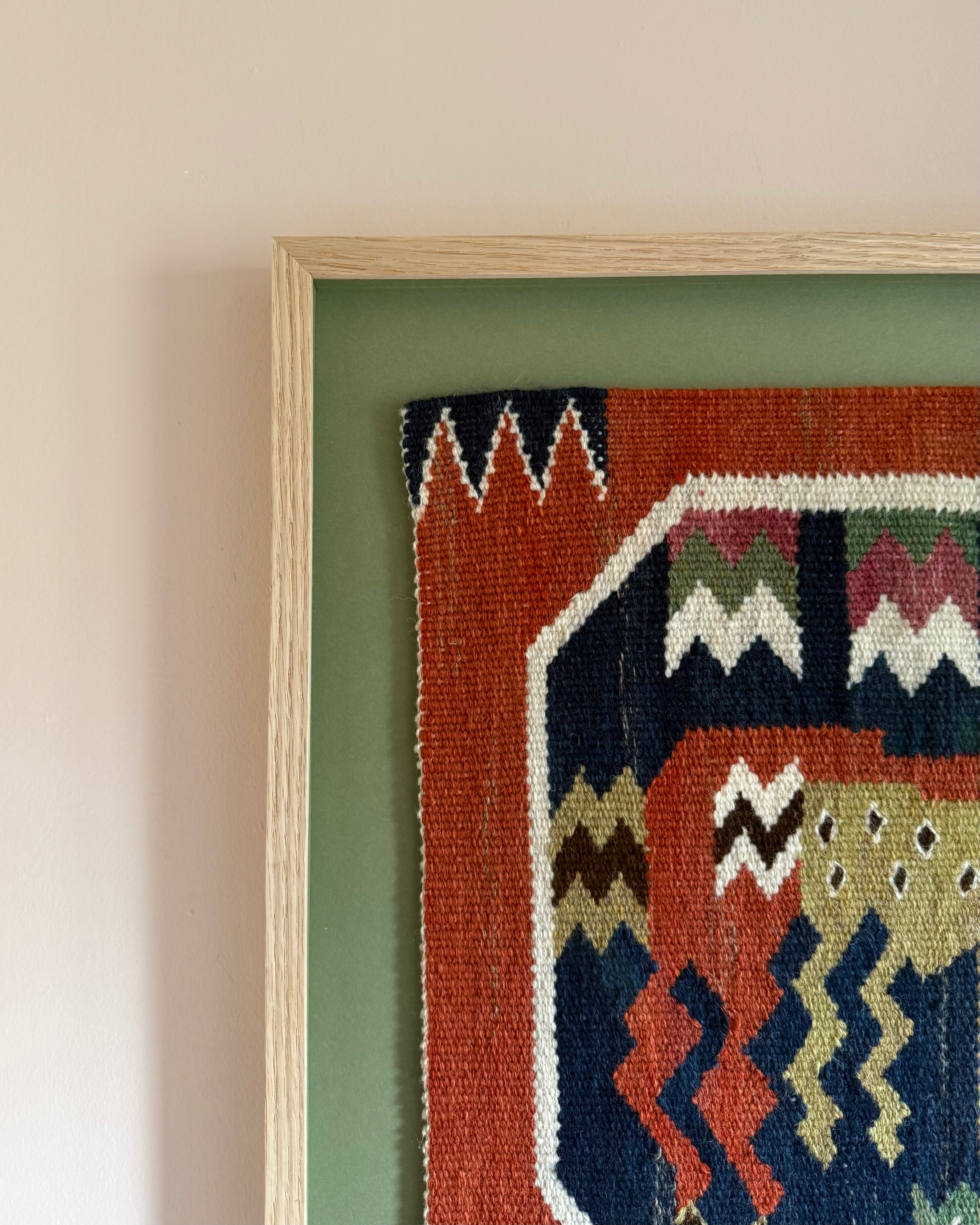 Framed Vintage Tapestry - Röd häst med föl by Märta Måås-Fjetterström