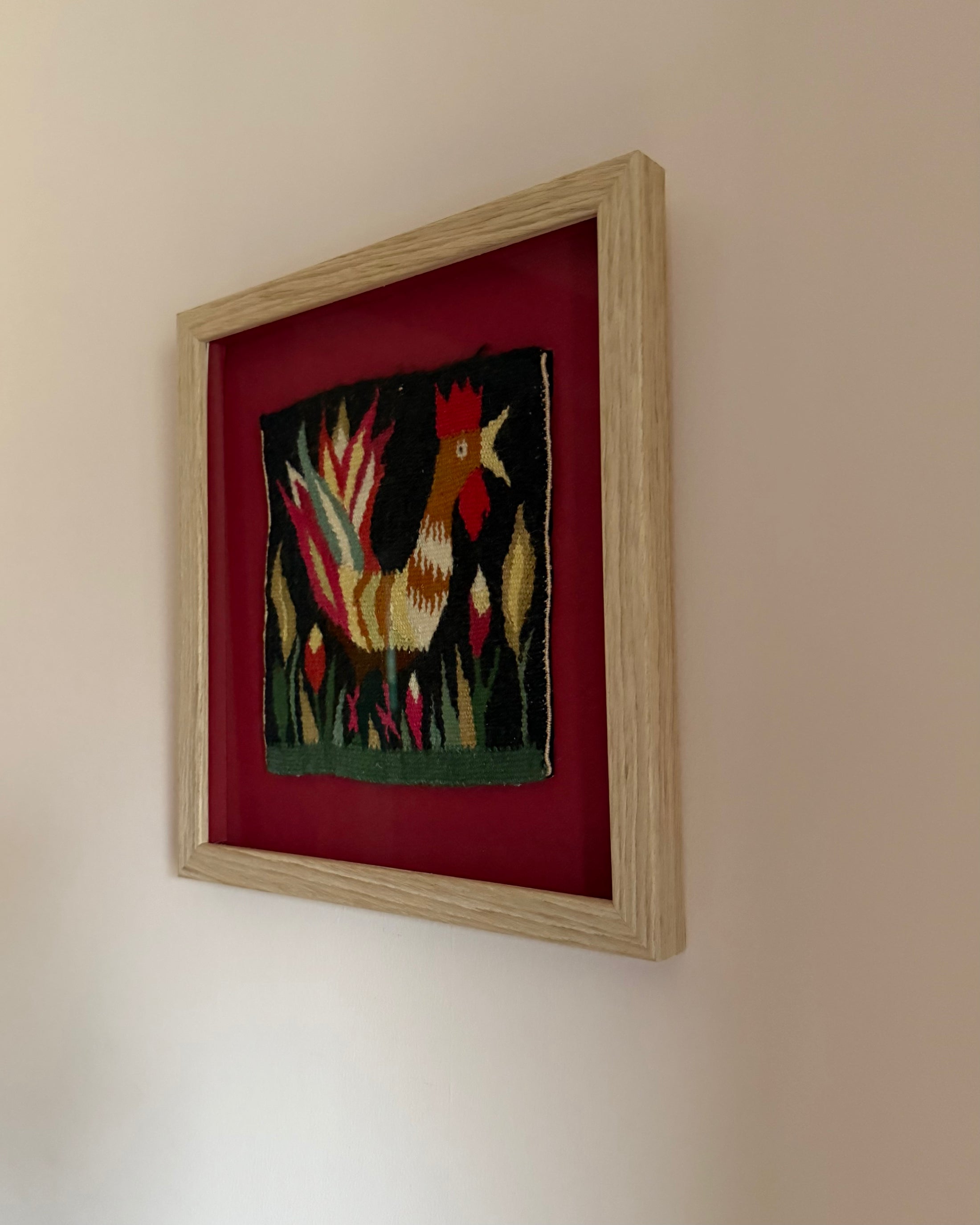 Framed Vintage Tapestry - The Rooster