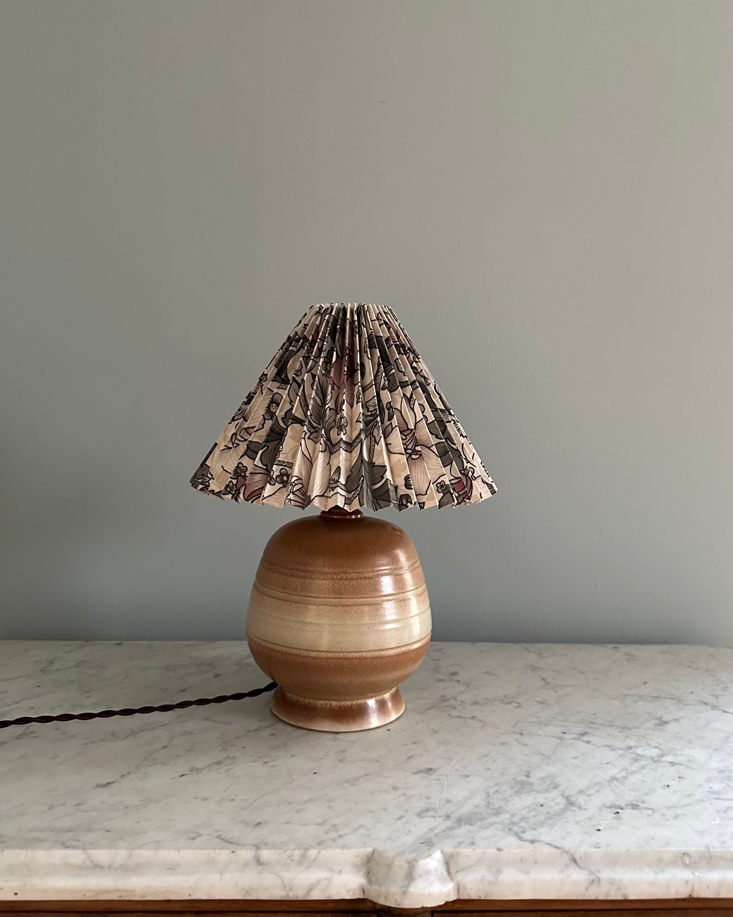 Brown Ceramic Table Lamp with Shade