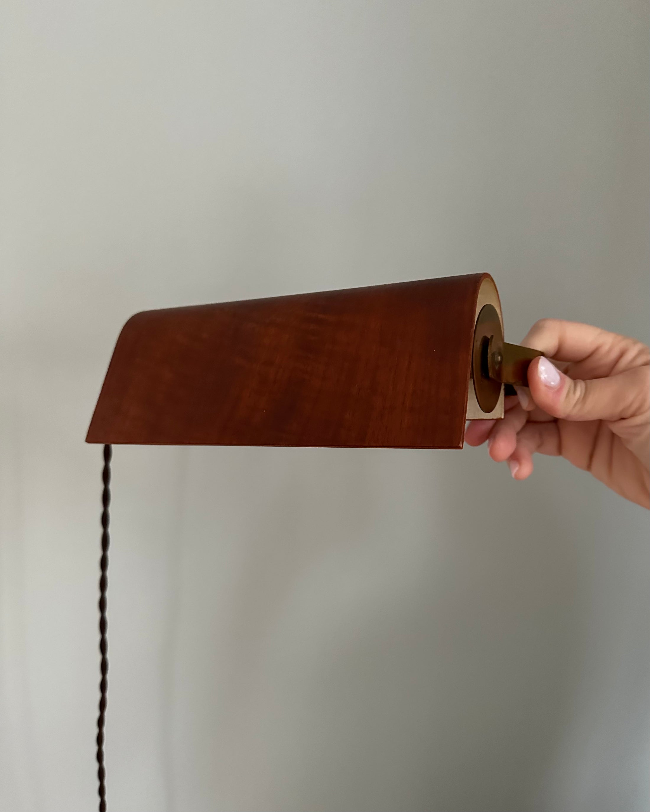 Pair of Mid-Century Teak Wall Lamps