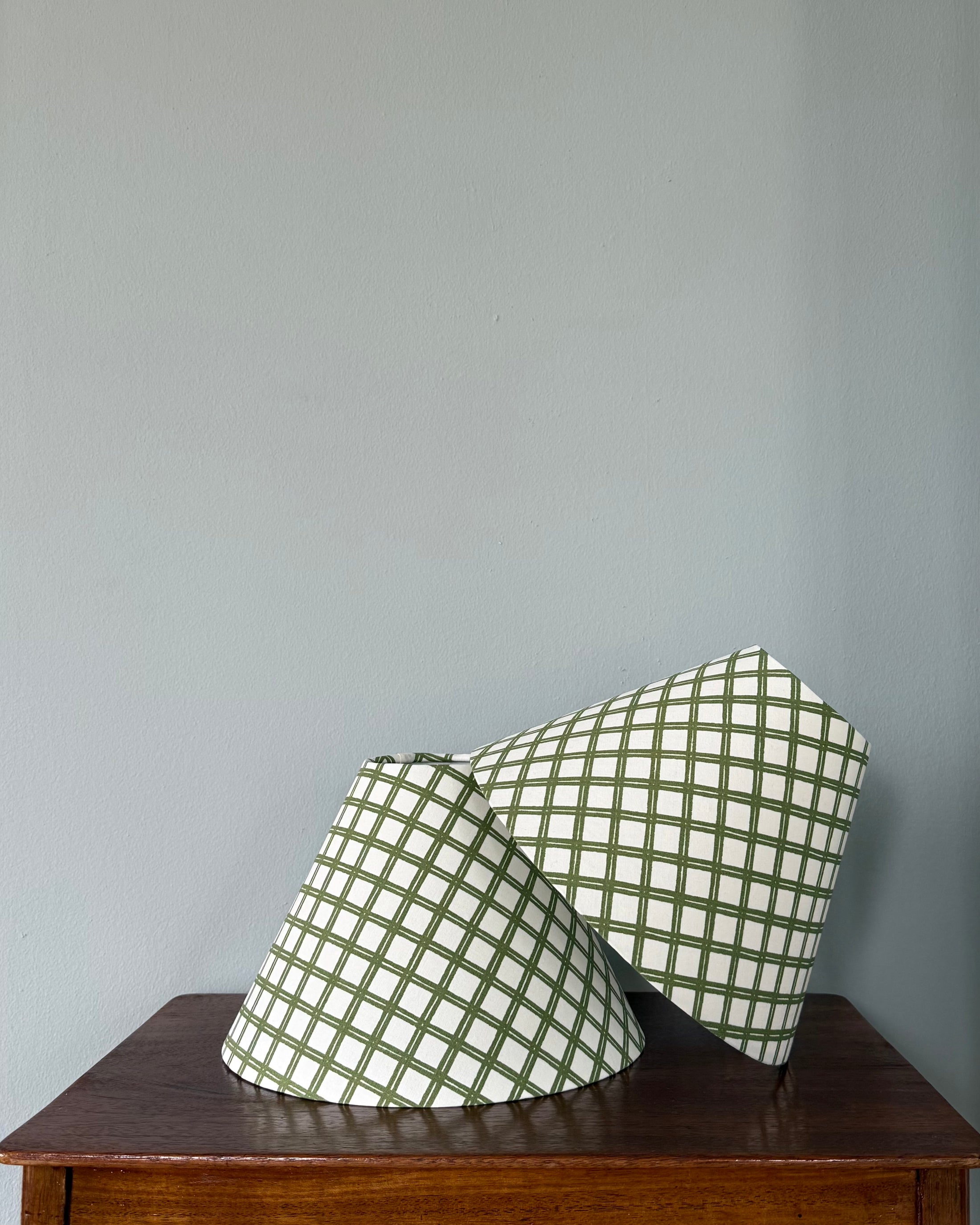 Handmade Lampshade - Green & White