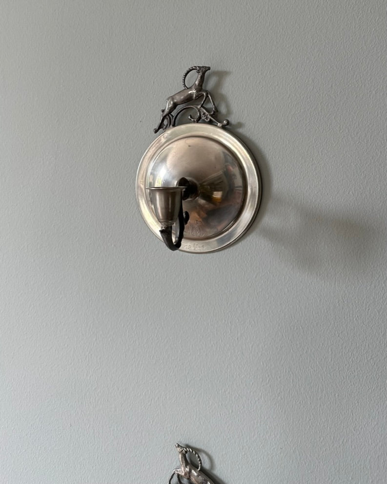 Pair of Pewter Wall Sconces