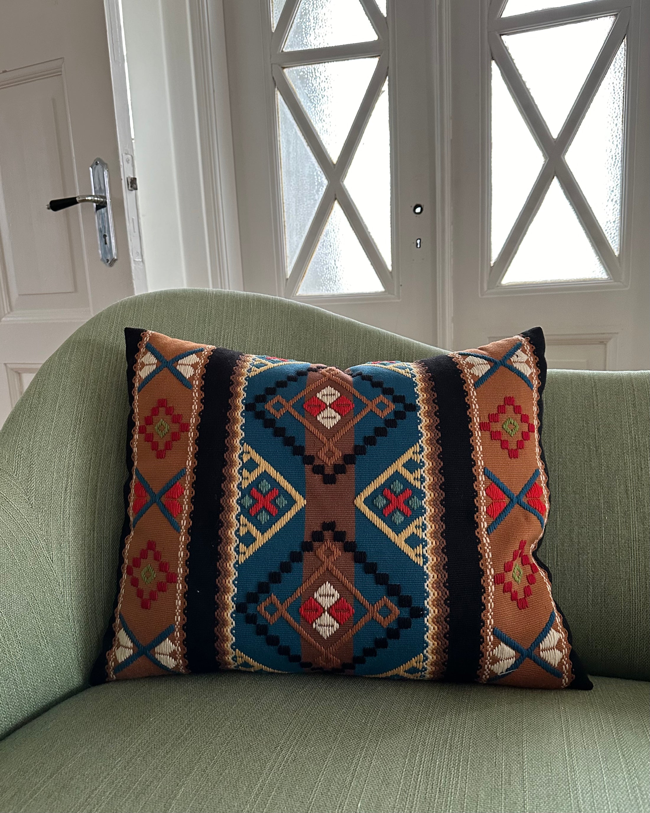 Hand-Embroidered Cushion