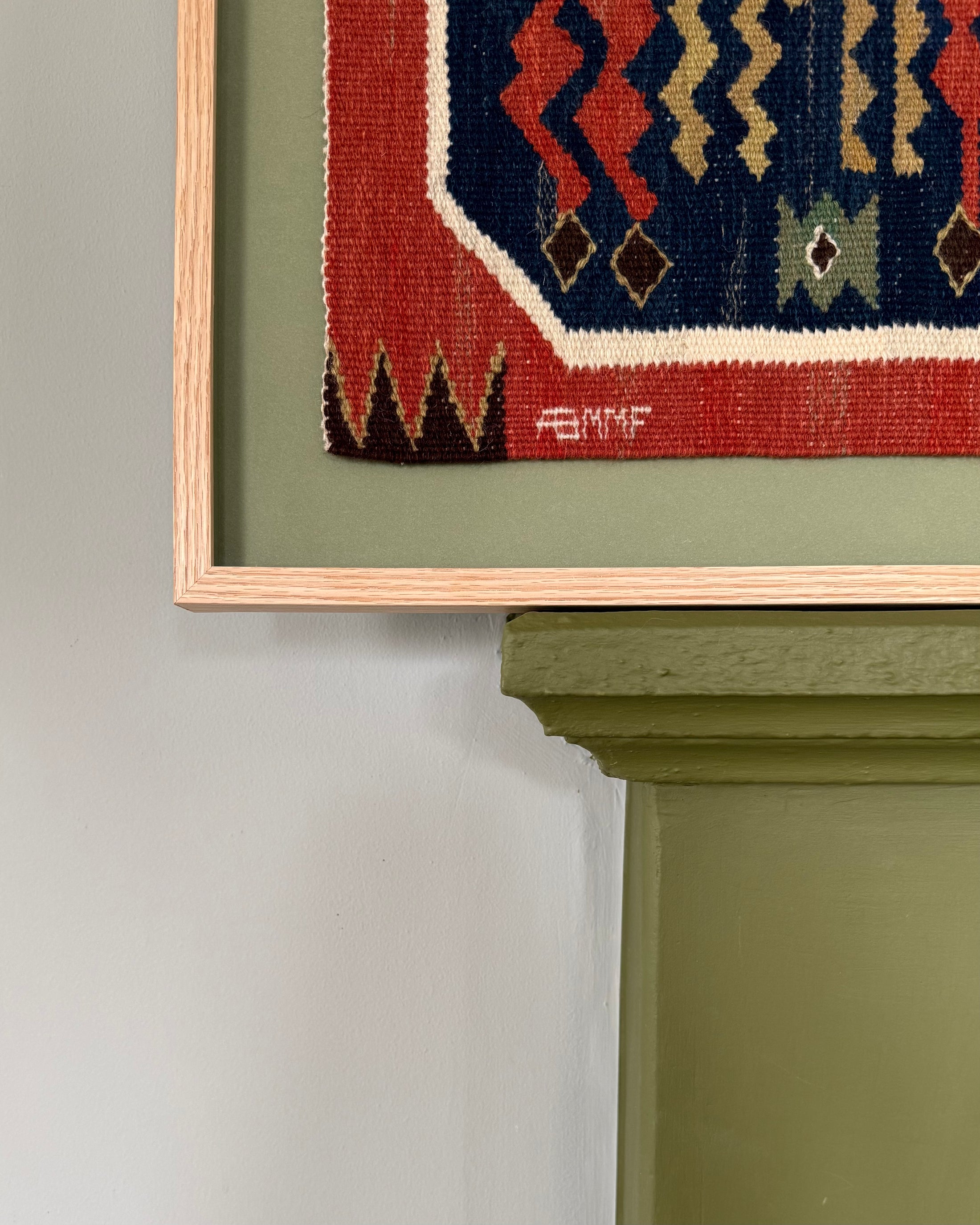 Framed Vintage Tapestry - Röd häst med föl by Märta Måås-Fjetterström
