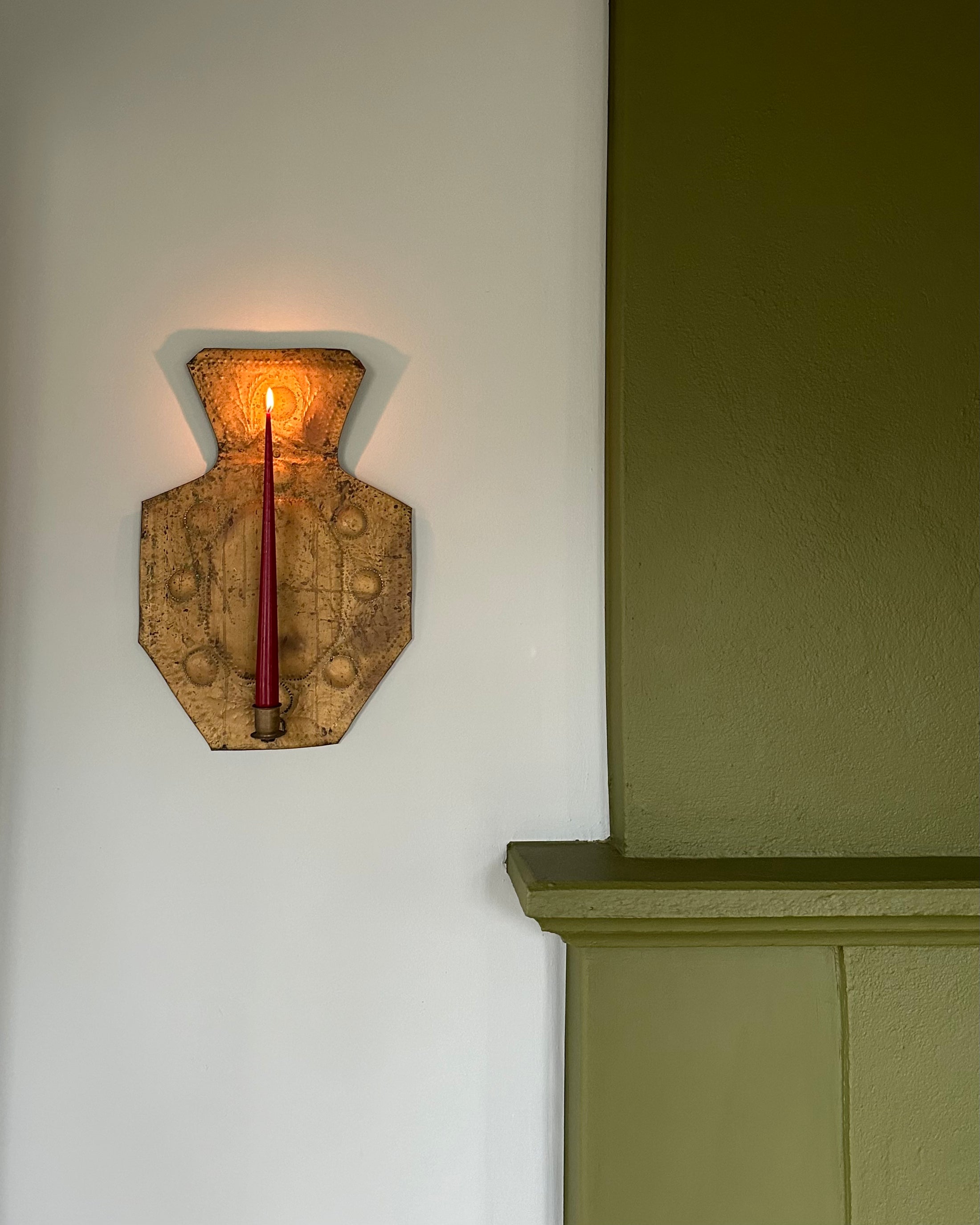 Large Brass Wall Sconce