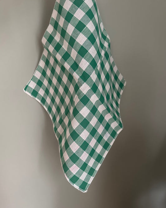 Set of Eight Decorative Checked Napkins