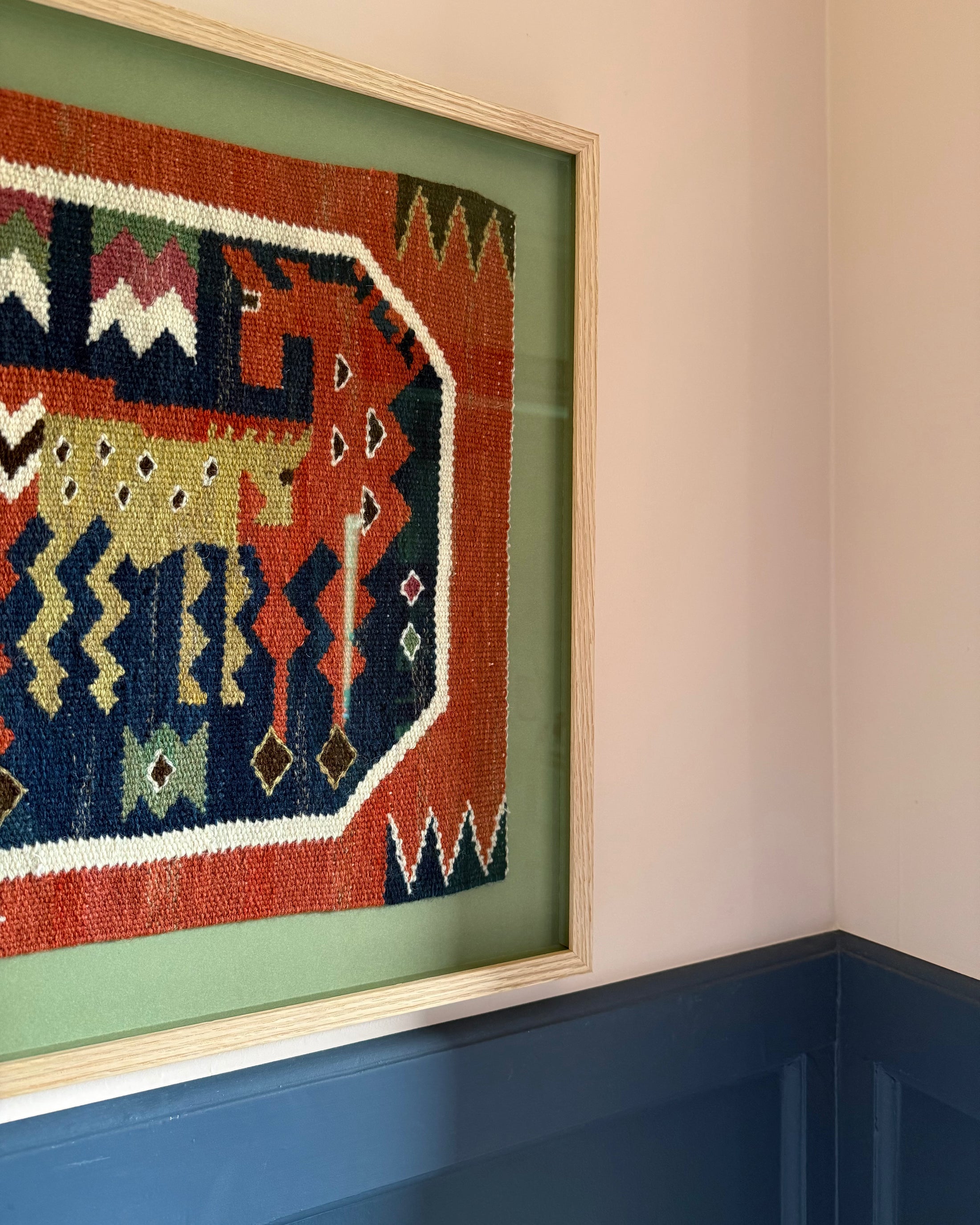 Framed Vintage Tapestry - Röd häst med föl by Märta Måås-Fjetterström