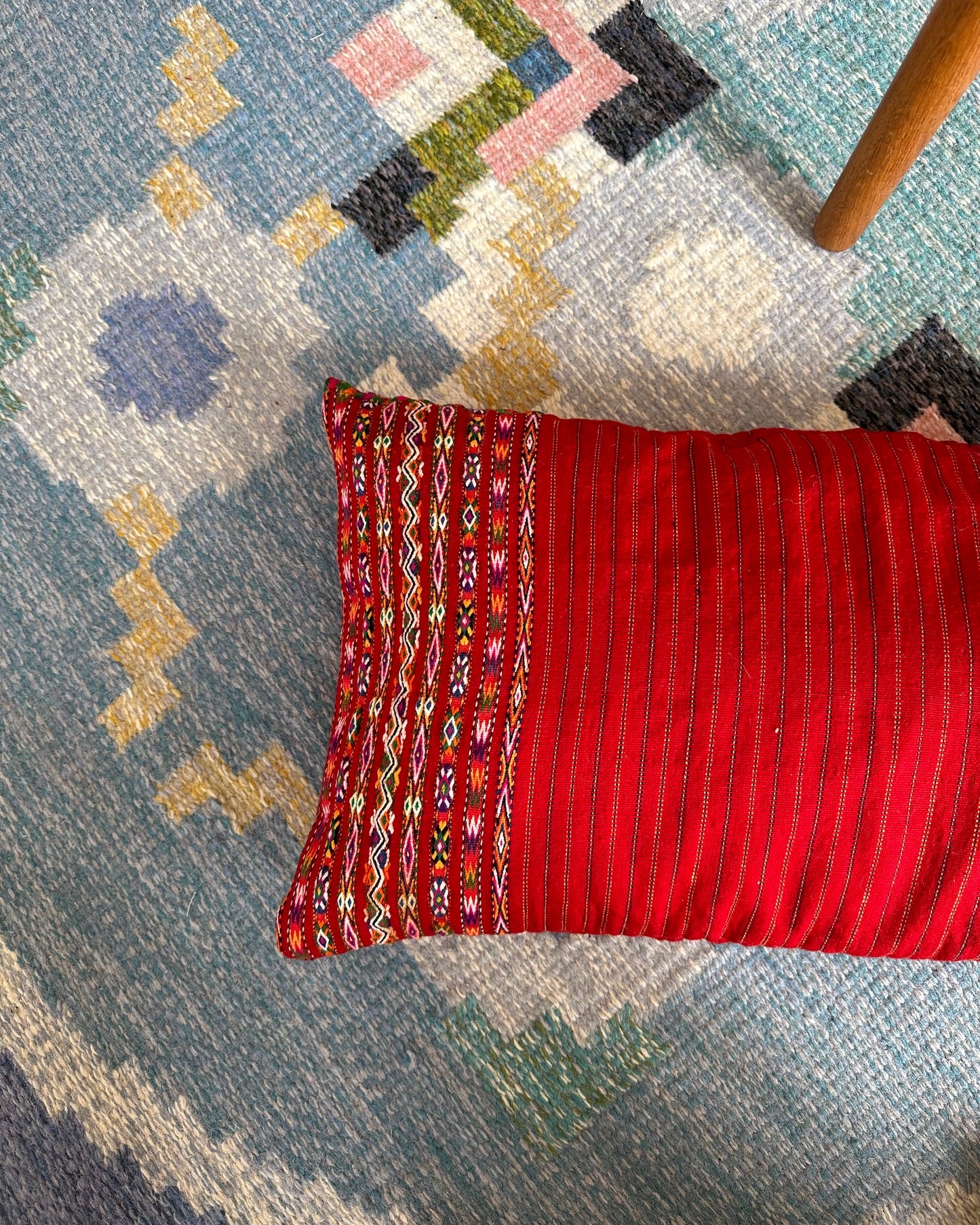 Red Vintage Wool Cushion