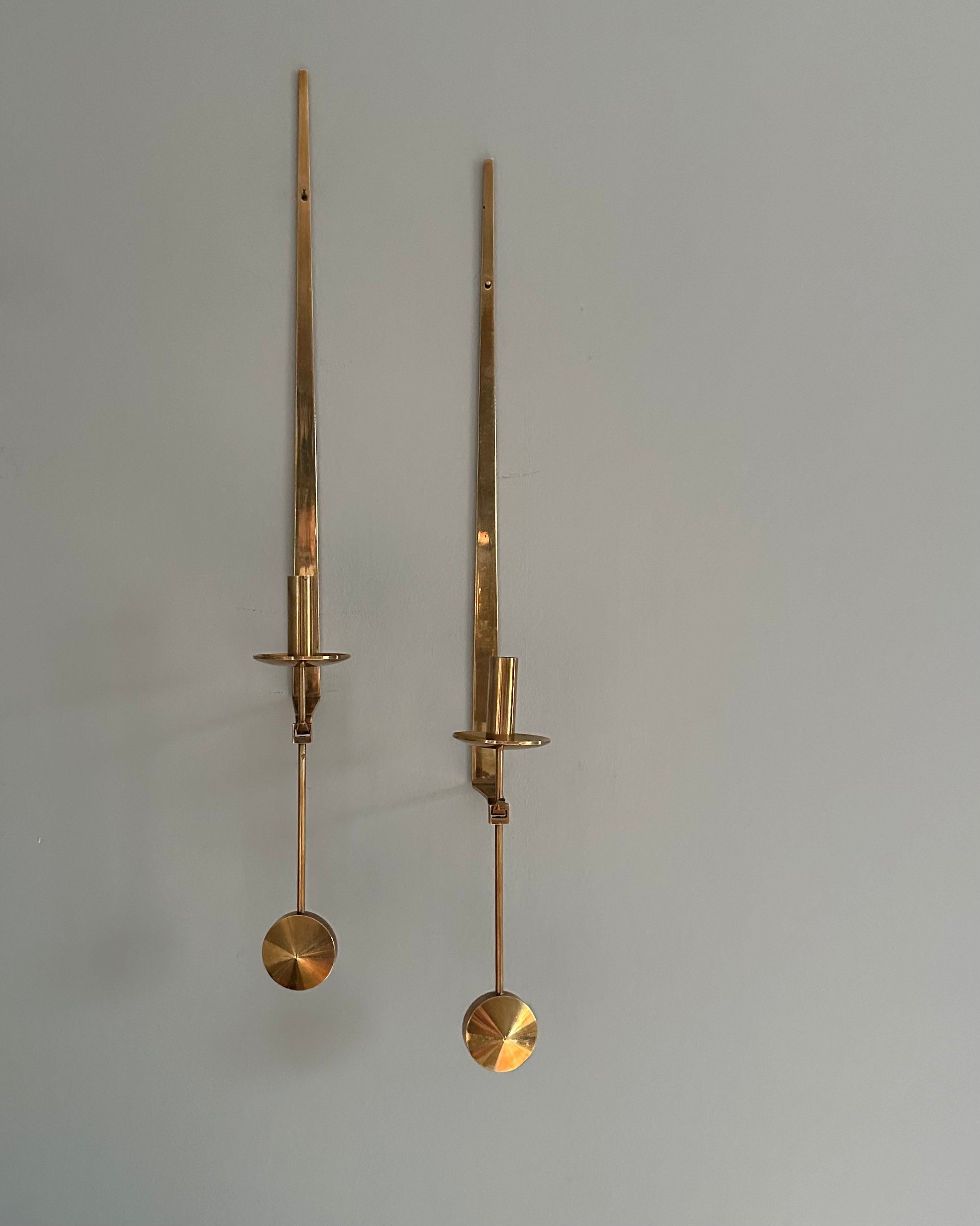 Pierre Forsell Brass Wall Candle Holders for Skultuna