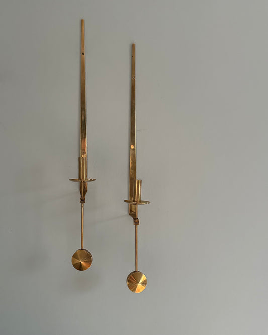 Pierre Forsell Brass Wall Candle Holders for Skultuna