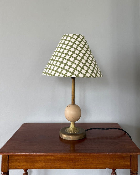 Handmade Lampshade - Green & White