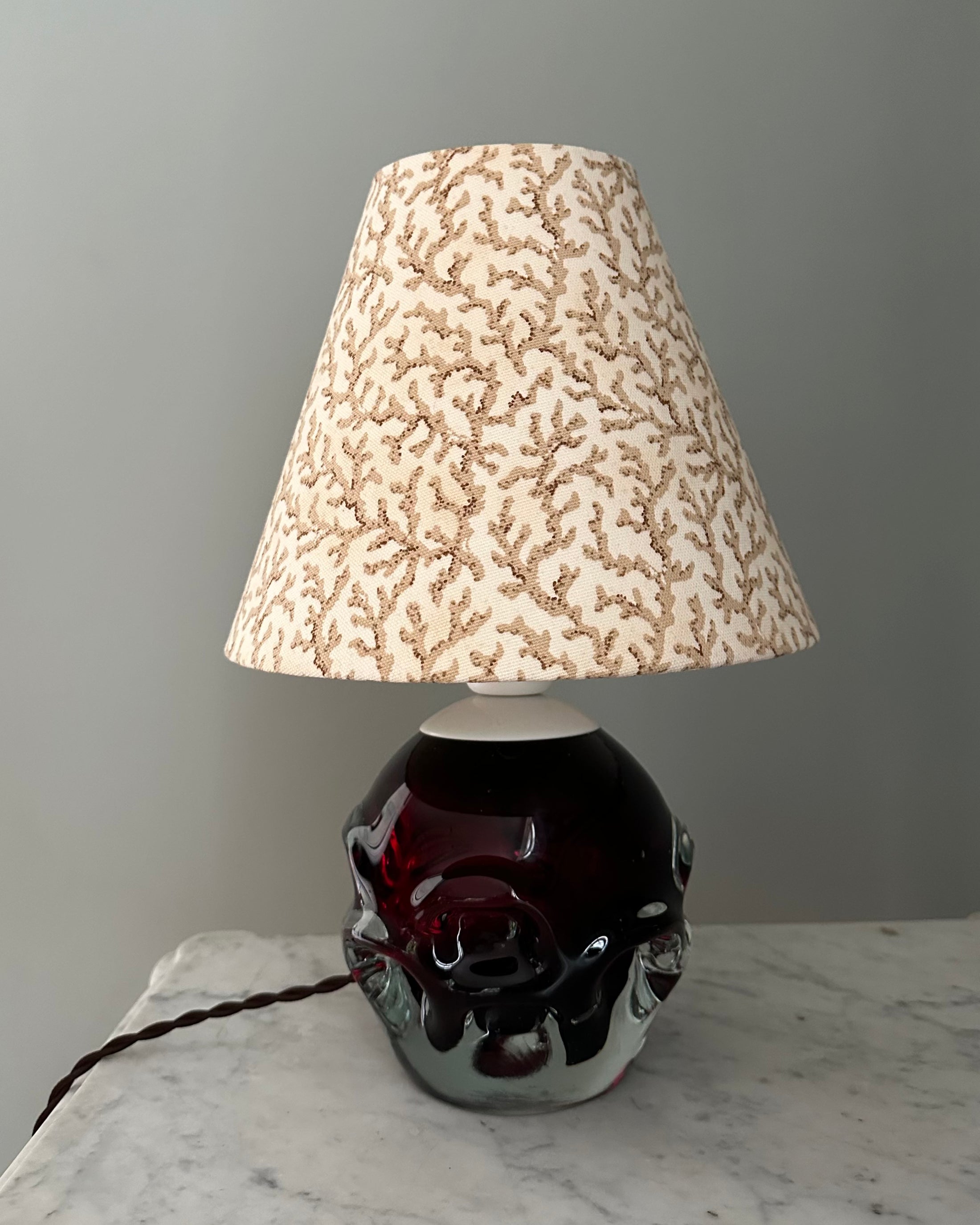 Vintage Table Lamp with Handmade Shade