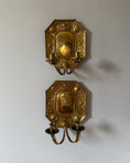 Load image into Gallery viewer, Pair of Double Armed Brass Wall Sconces
