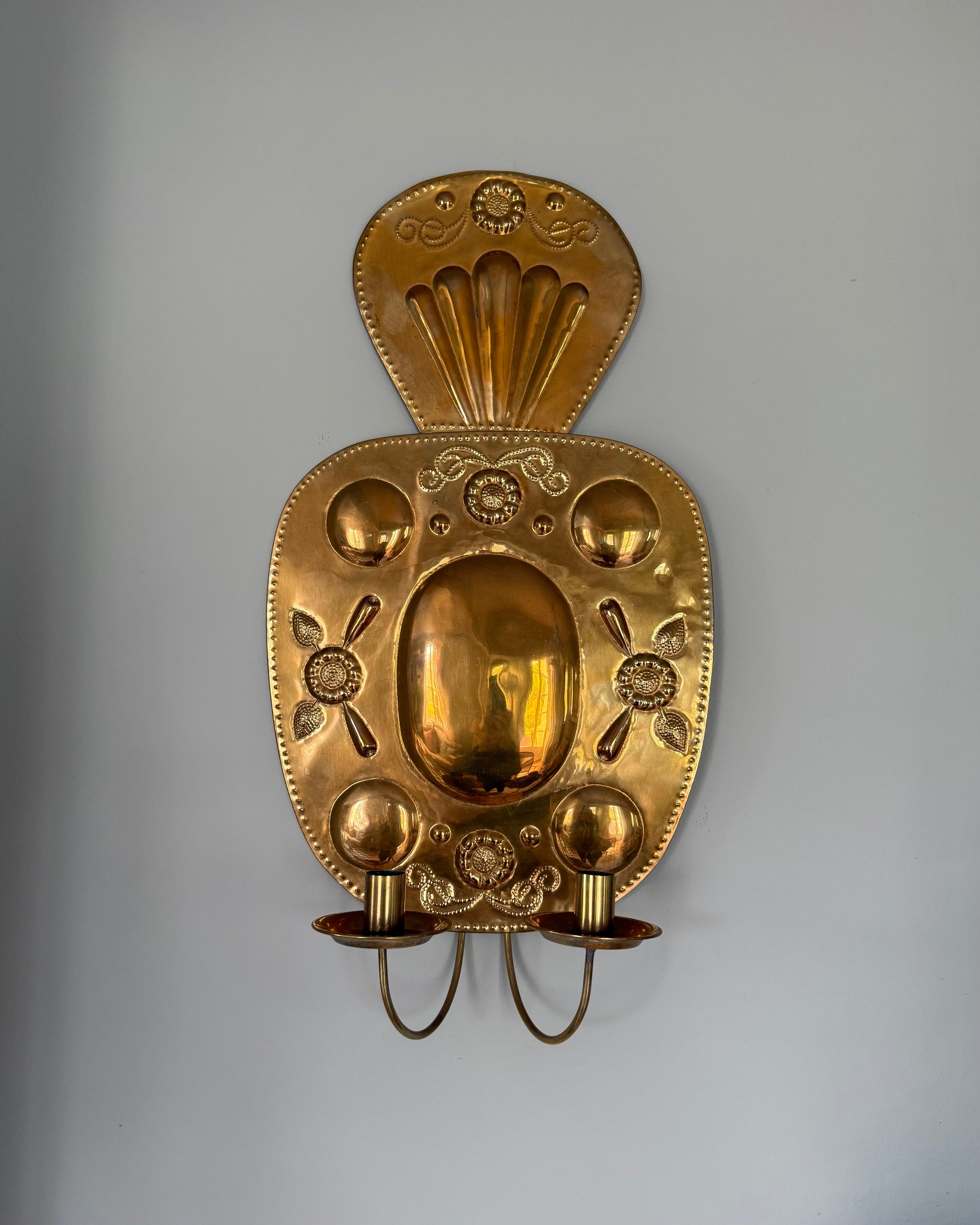 Pair of Large Brass Wall Sconces