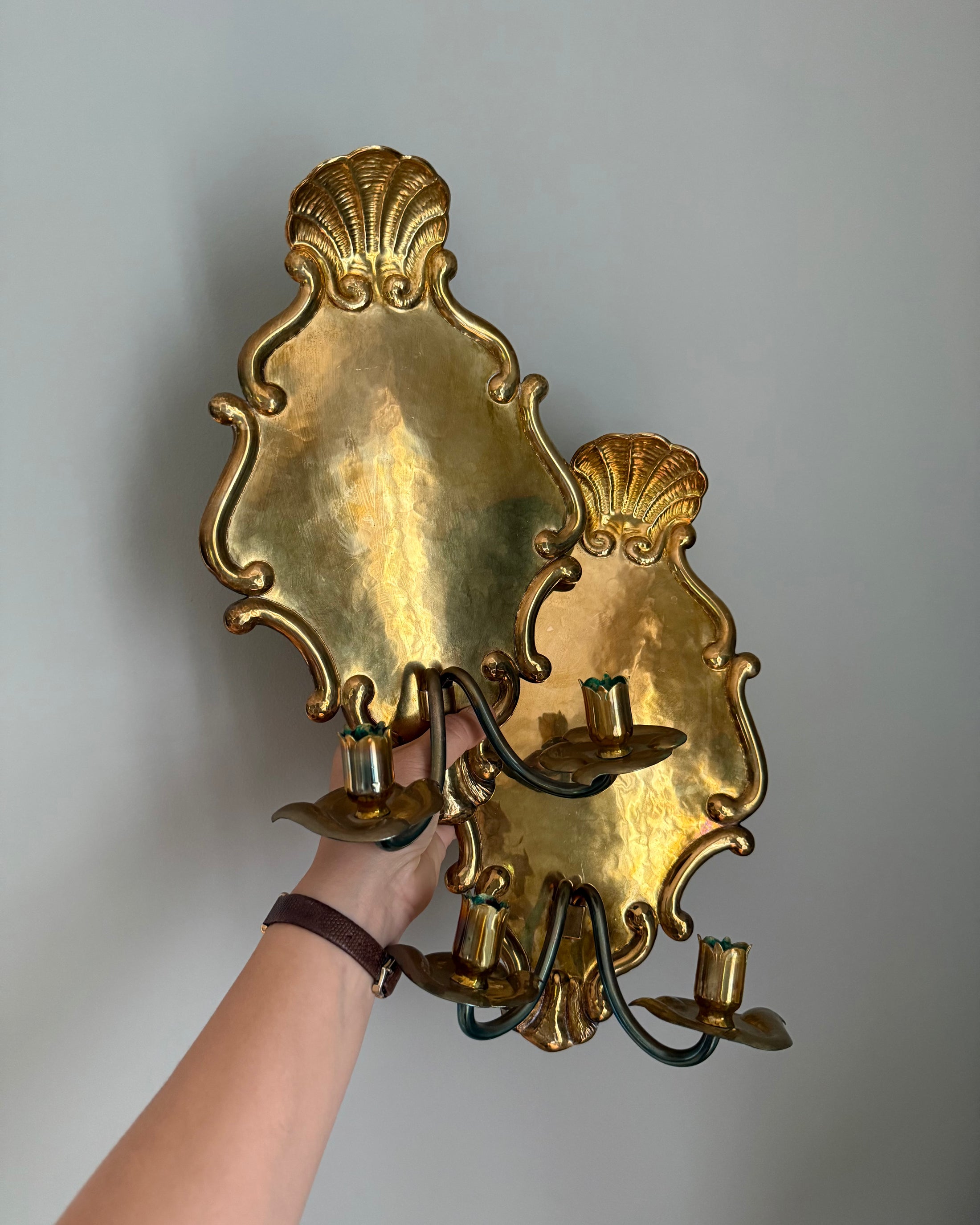 Pair of Brass Wall Sconces