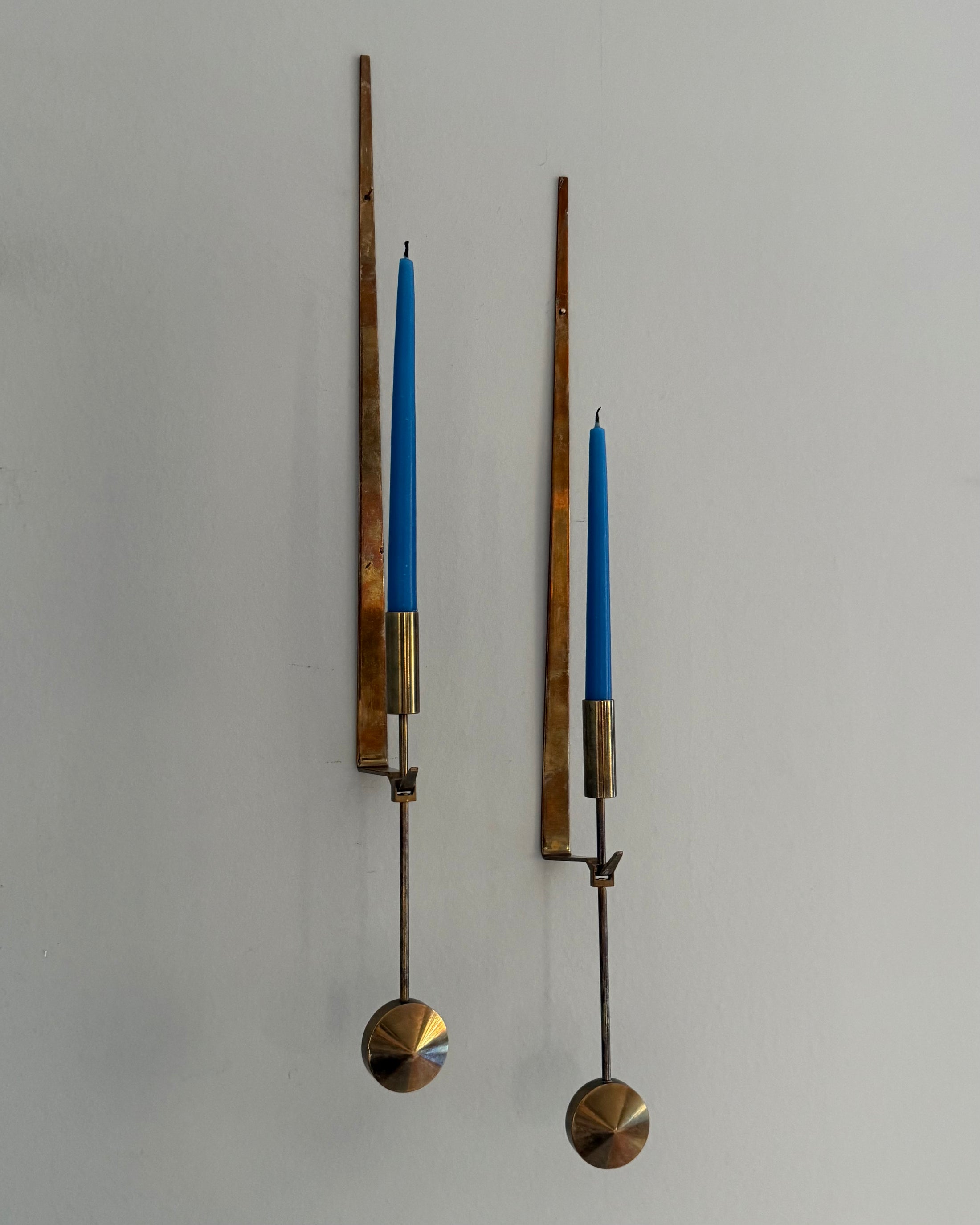 Pierre Forsell Brass Wall Candle Holders for Skultuna