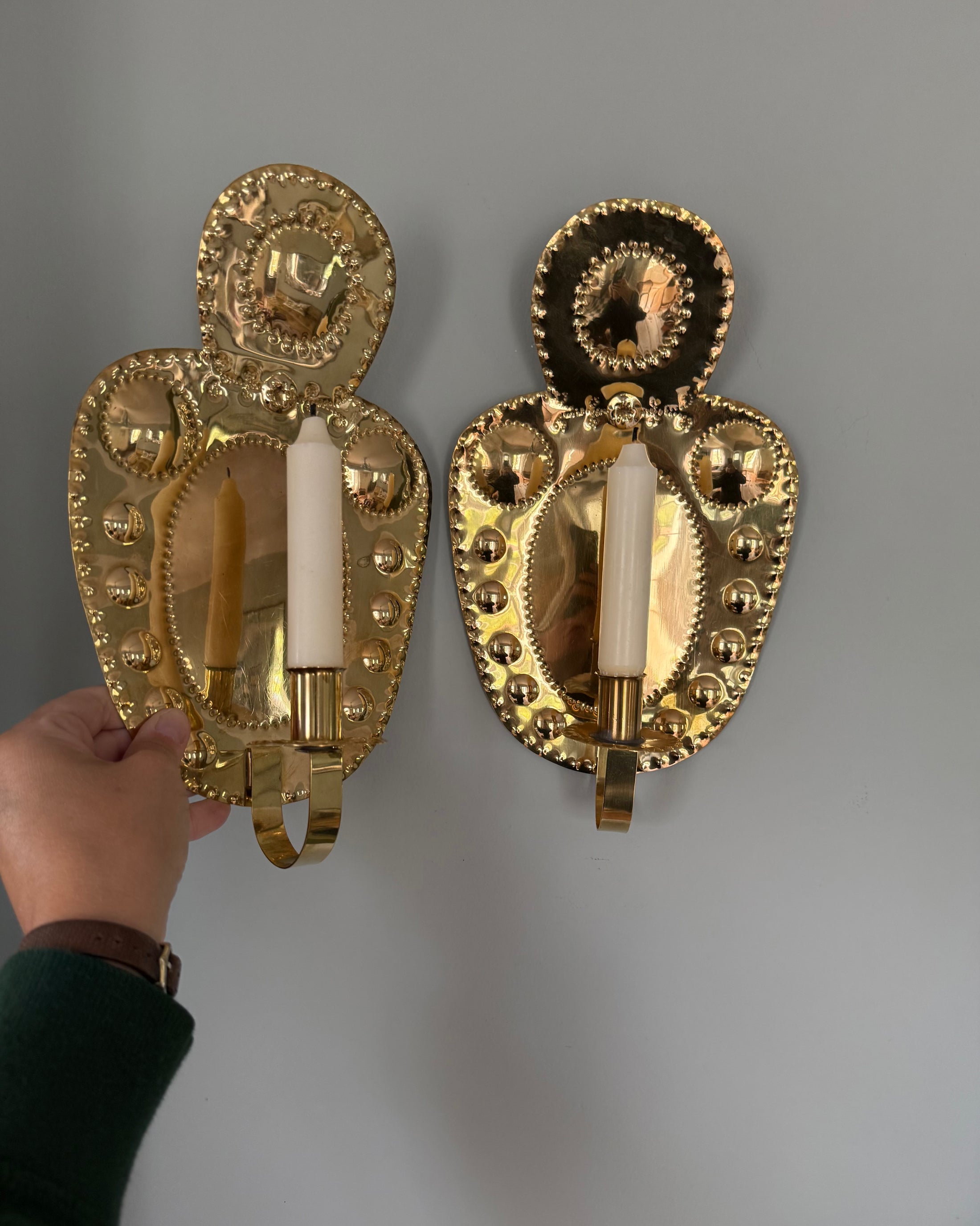 Pair of Brass Wall Sconces