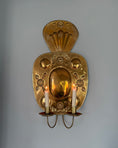 Load image into Gallery viewer, Pair of Large Brass Wall Sconces
