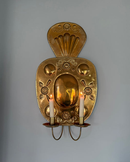 Pair of Large Brass Wall Sconces