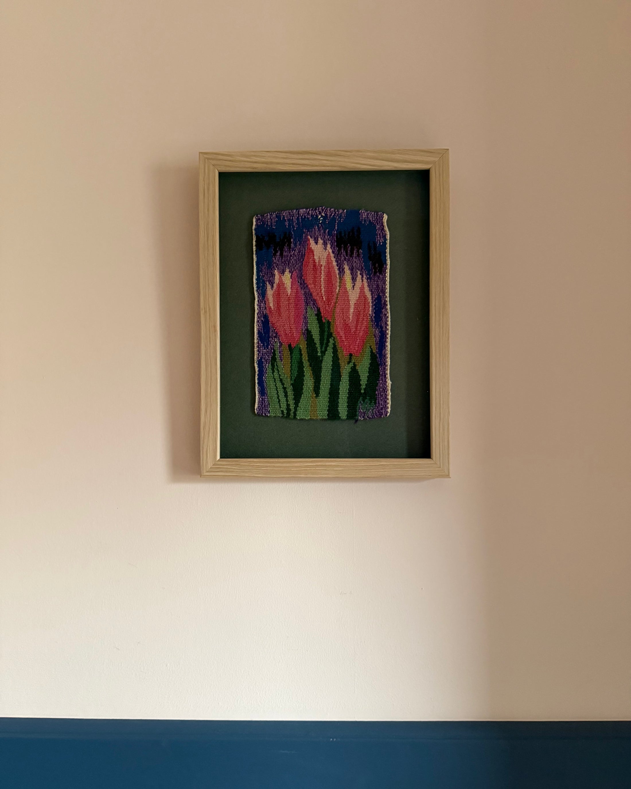 Framed Vintage Tapestry - Three Tulips