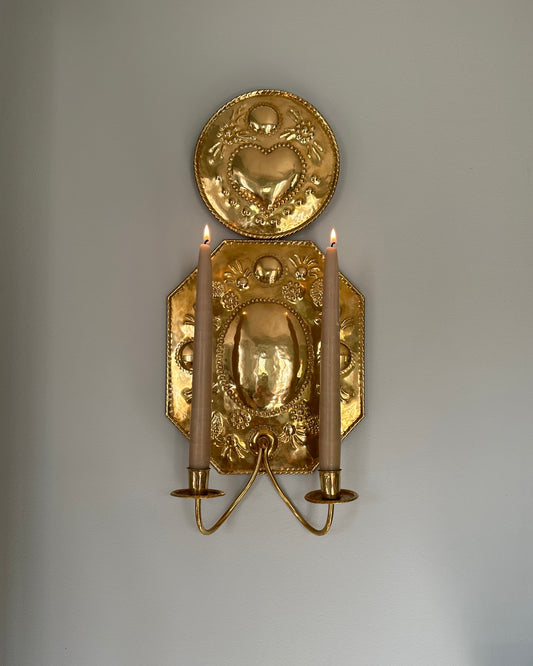 Large Brass Wall Sconce