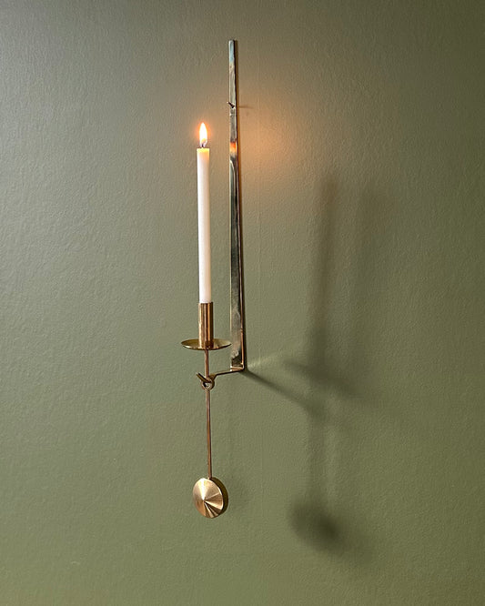 Single Pierre Forsell Brass Wall Candle Holder for Skultuna