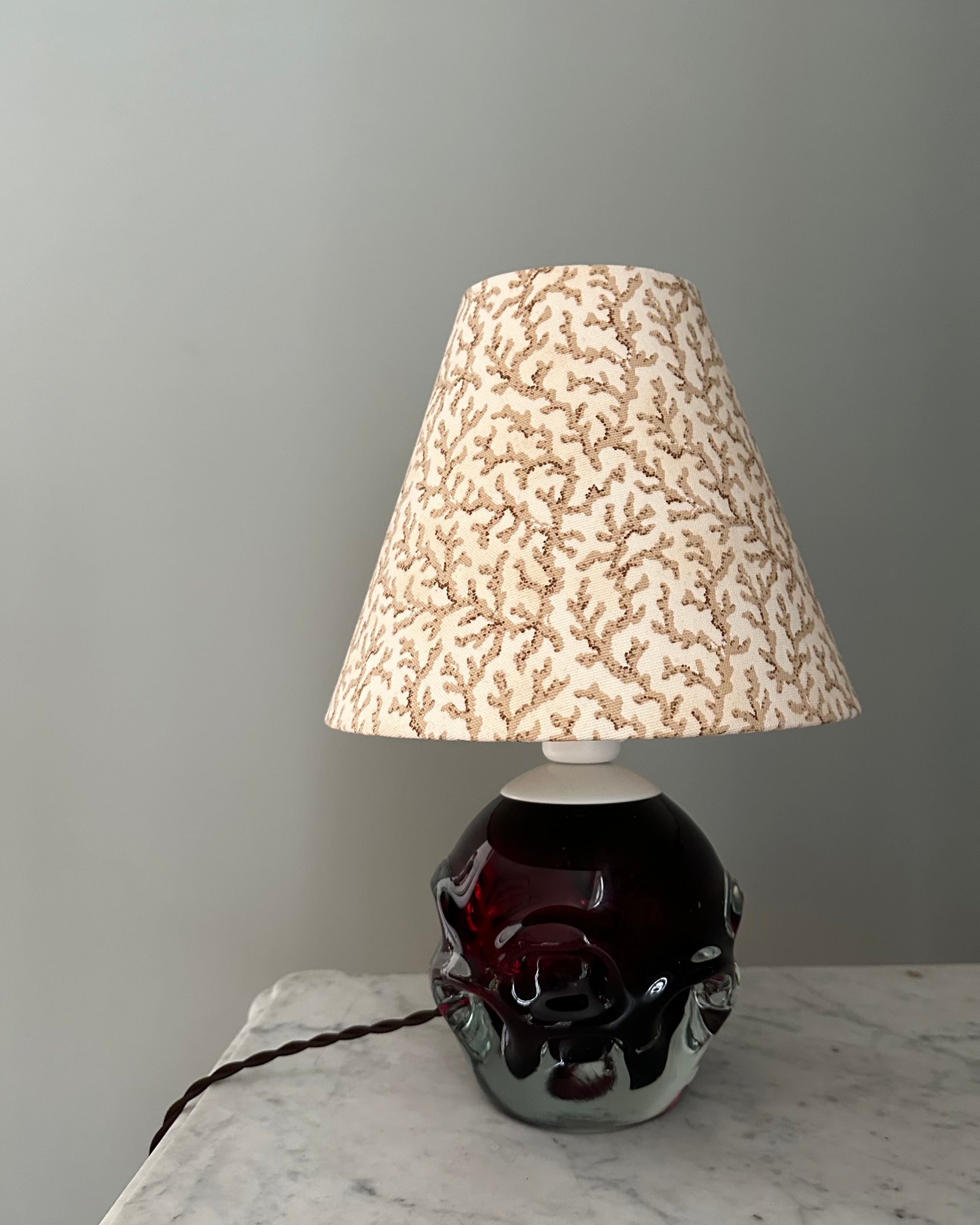 Vintage Table Lamp with Handmade Shade