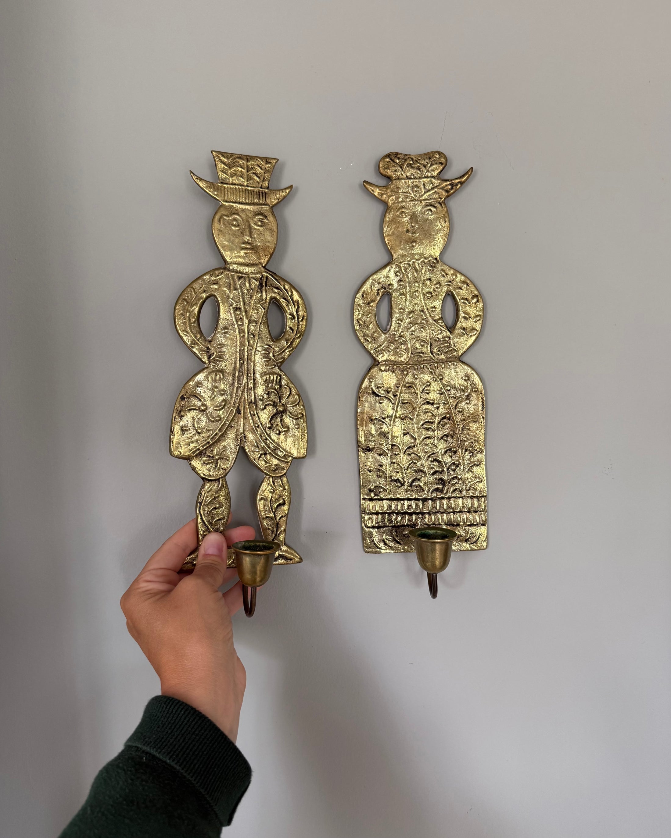 Pair of Brass Wall Sconces