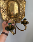 Load image into Gallery viewer, Pair of Double Armed Brass Wall Sconces
