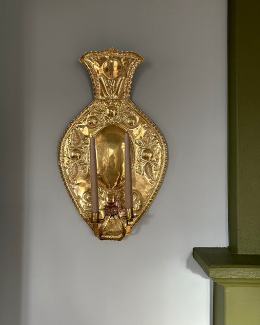 Pair of Large Brass Wall Sconces